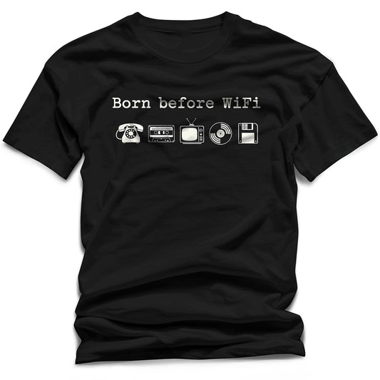 WildVero "Born Before WiFi" T-Shirt – Retro 80s 90s Nostalgia Graphic Tee