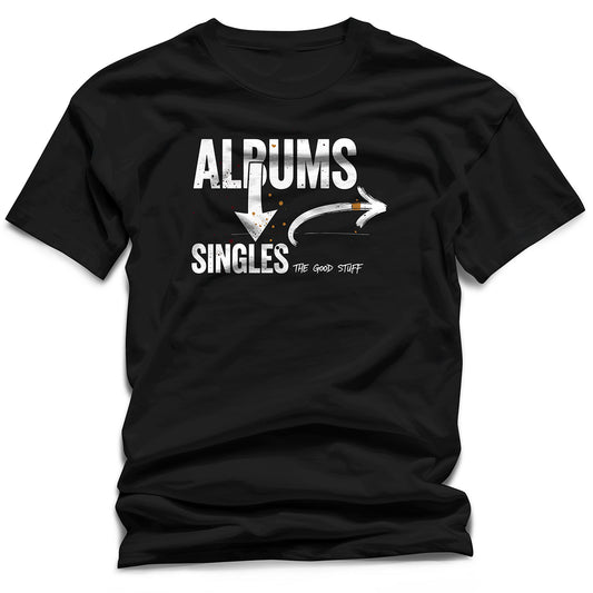 WildVero "Albums & Singles" T-Shirt – Music Lover & Vinyl Collector Graphic Tee