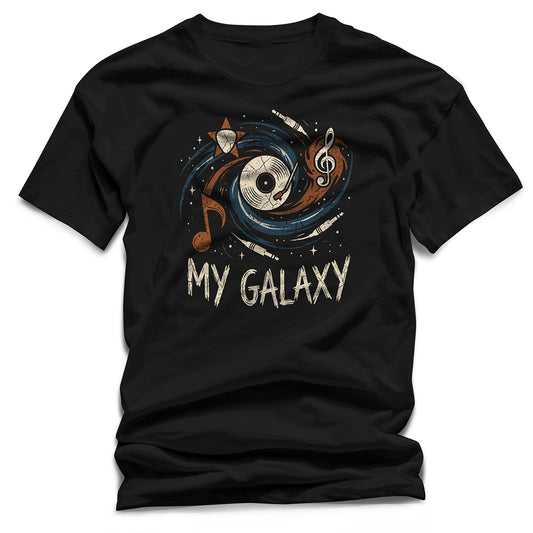 "My Galaxy" Vinyl Record Universe T-Shirt – Cosmic Music Lover Graphic Tee