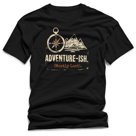 WildVero™ "Adventure-ish" T-Shirt | Funny Mostly Lost Hiking Compass Tee
