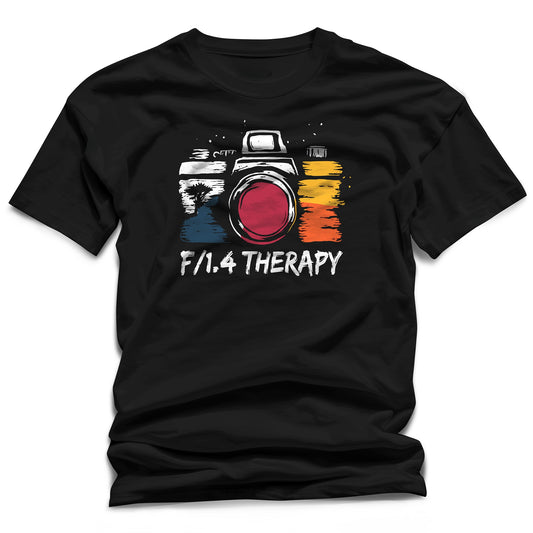F/1.4 Therapy Photographer T-Shirt – Funny Camera Graphic Tee