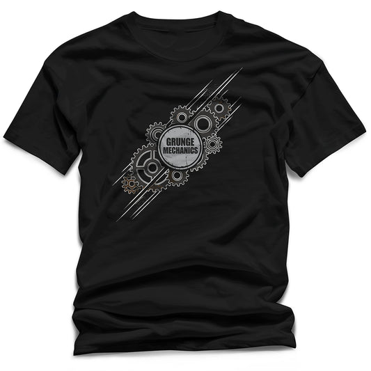 WildVero "Grunge Mechanics" T-Shirt – Industrial Gear Graphic Tee