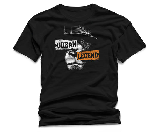 Urban Legend Gorilla T-Shirt – Men’s Black Streetwear Graphic Tee | WildVero