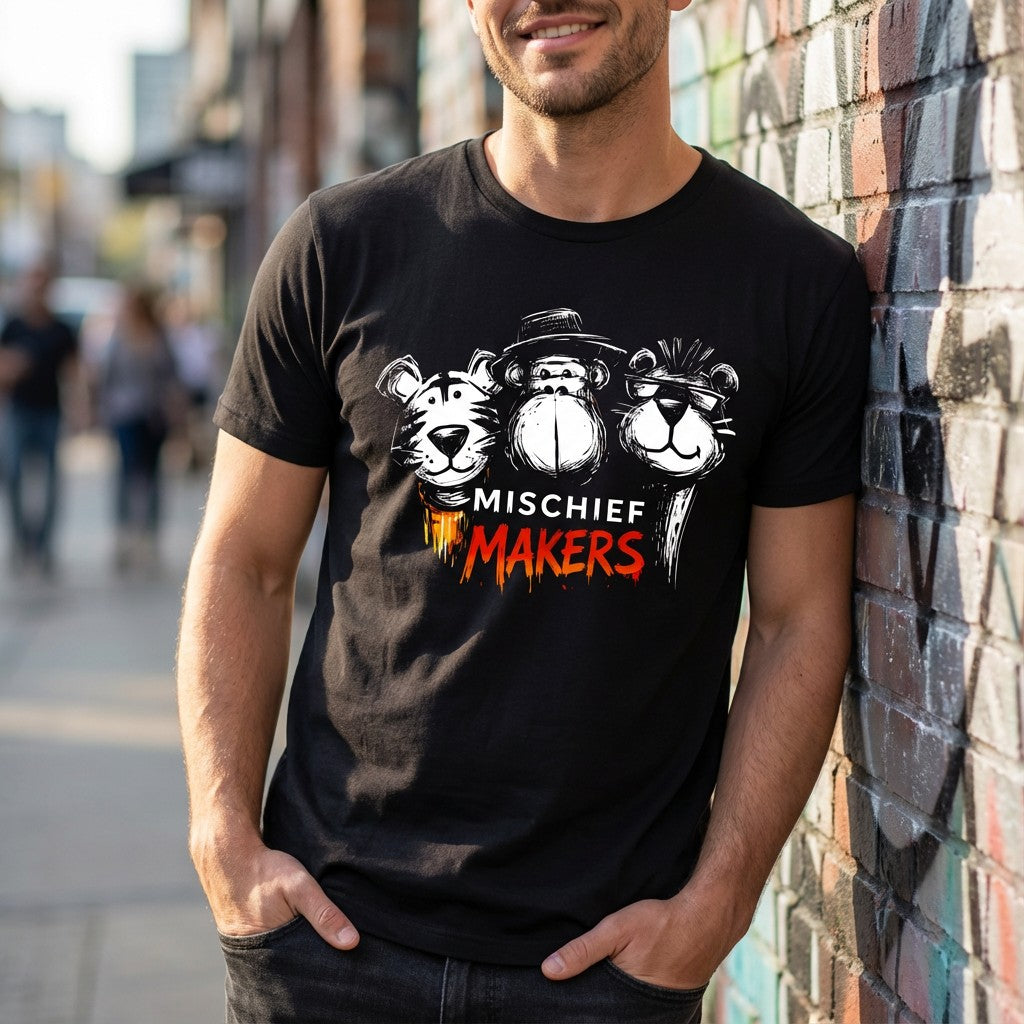 WildVero "Mischief Makers" T-Shirt – Cool Animal Squad Graphic