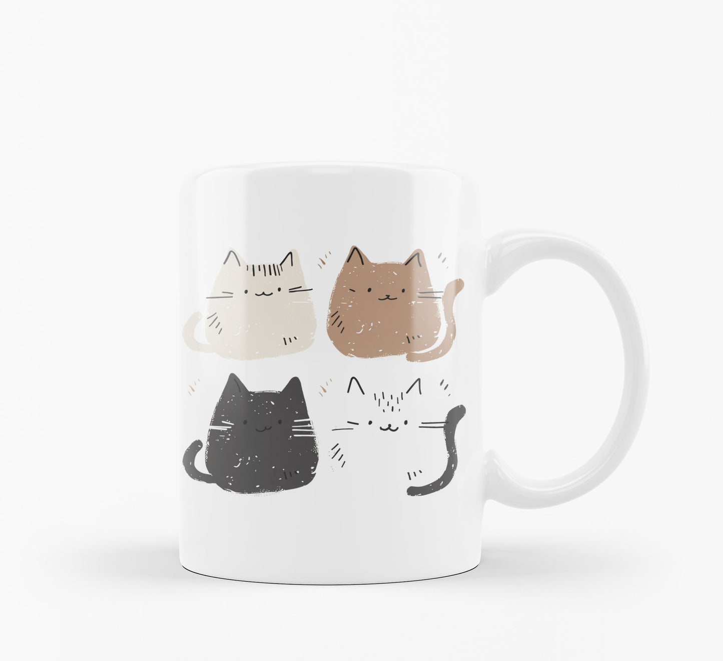 Cute Cat Good Morning Mug 11oz – Minimalist Ceramic Coffee Mug, Sublimation Cat Lover Cup
