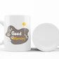 Cute Cat Good Morning Mug 11oz – Minimalist Ceramic Coffee Mug, Sublimation Cat Lover Cup
