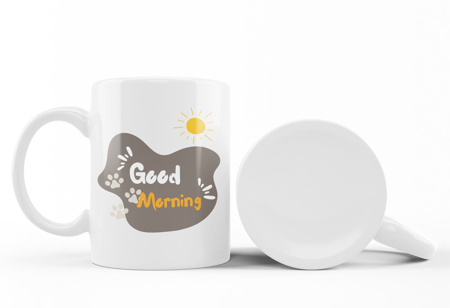 Cute Cat Good Morning Mug 11oz – Minimalist Ceramic Coffee Mug, Sublimation Cat Lover Cup