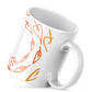 Abstract Botanical Mug – 11oz Sublimation Ceramic Mug, Minimal Leaf Coffee Cup