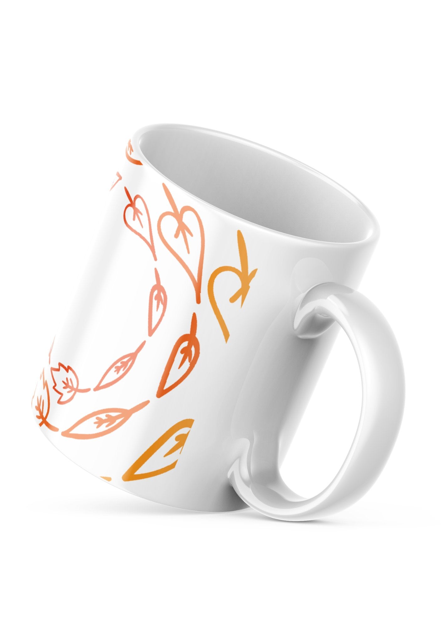 Abstract Botanical Mug – 11oz Sublimation Ceramic Mug, Minimal Leaf Coffee Cup