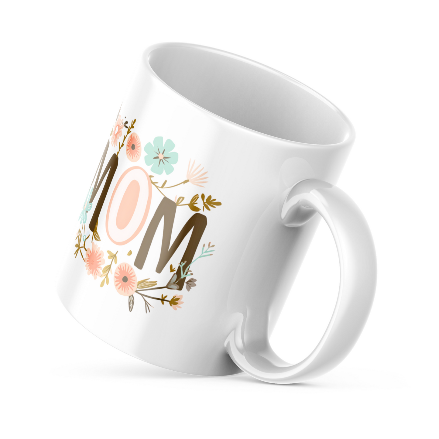 Floral Mom Mug – 11oz Sublimation Ceramic Mug, Cute Mother’s Day Coffee Cup
