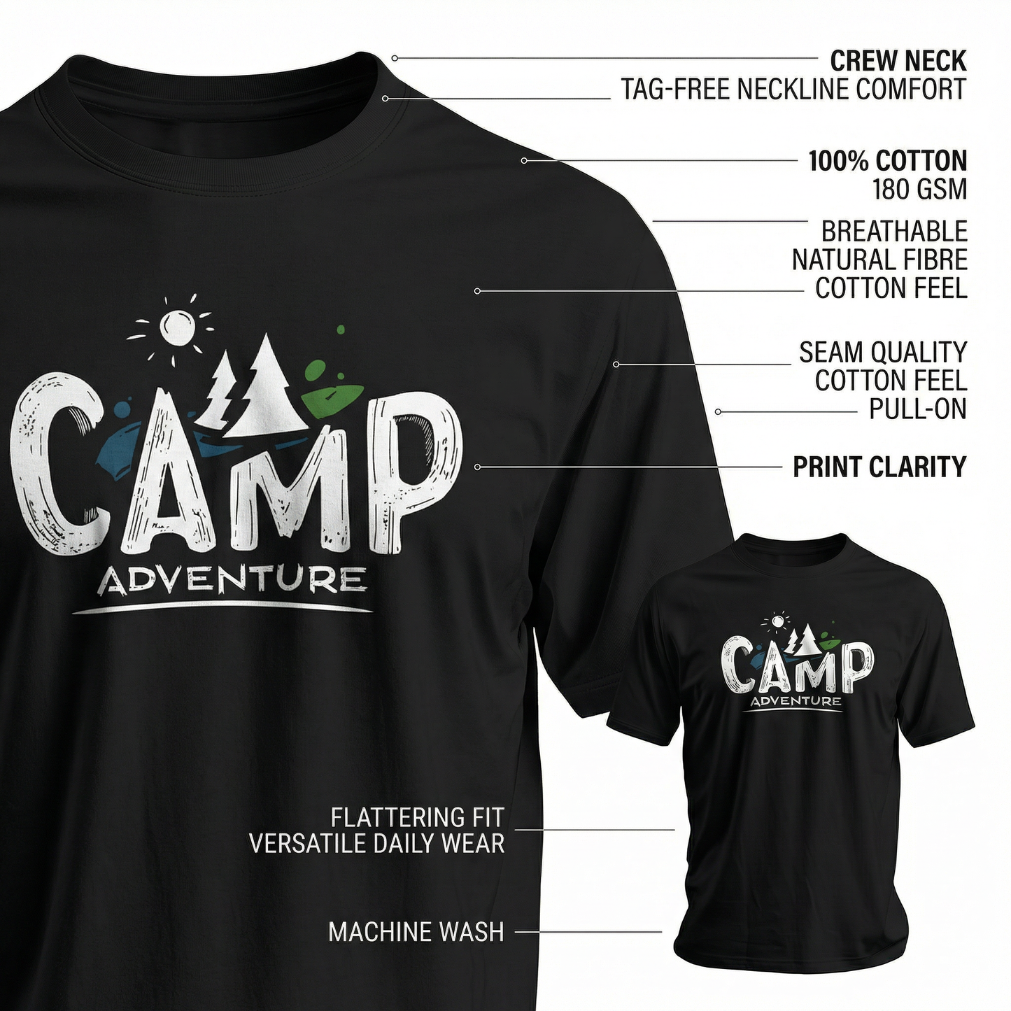 Camp Adventure T-Shirt – Mountain Outdoor Graphic Tee