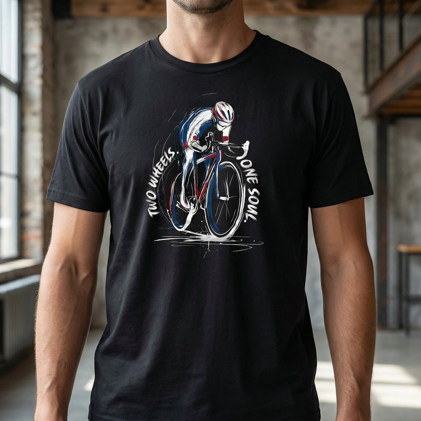 Two Wheels One Soul Road Bike T-Shirt – Cycling Graphic Tee
