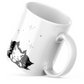 Dream Meow Cat Mug 11oz – Sleeping Kittens Coffee Cup with Minimalist Design & Paw Print Typography