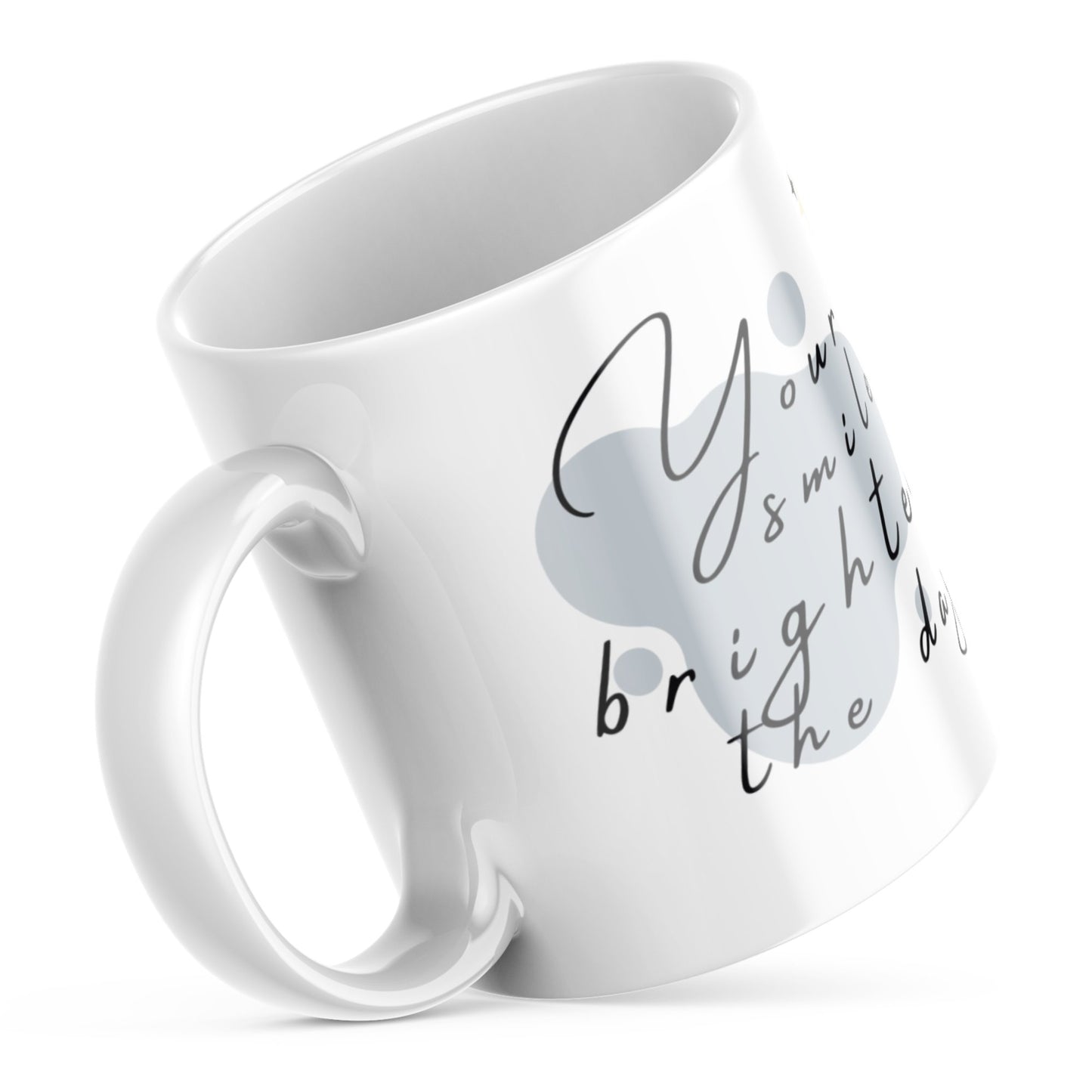 Your Smile Brightens the Day Mug 11oz – Cute Daisy Ceramic Coffee Mug, Sublimation Gift Cup