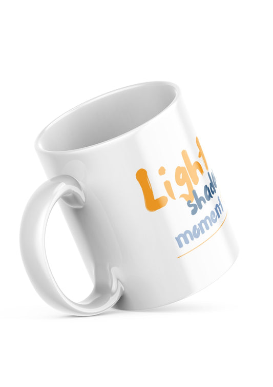 Light Shadow Moment Mug – 11oz Sublimation Ceramic Mug, Camera Lover Coffee Cup