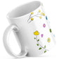 Floral Bird Mug – 11oz Sublimation Ceramic Mug, Cute Nature Coffee Cup