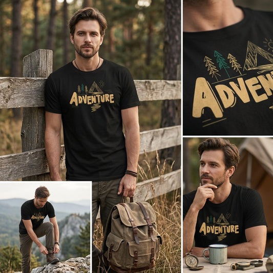 Adventure Mountain T-Shirt – Minimal Outdoor Graphic Tee