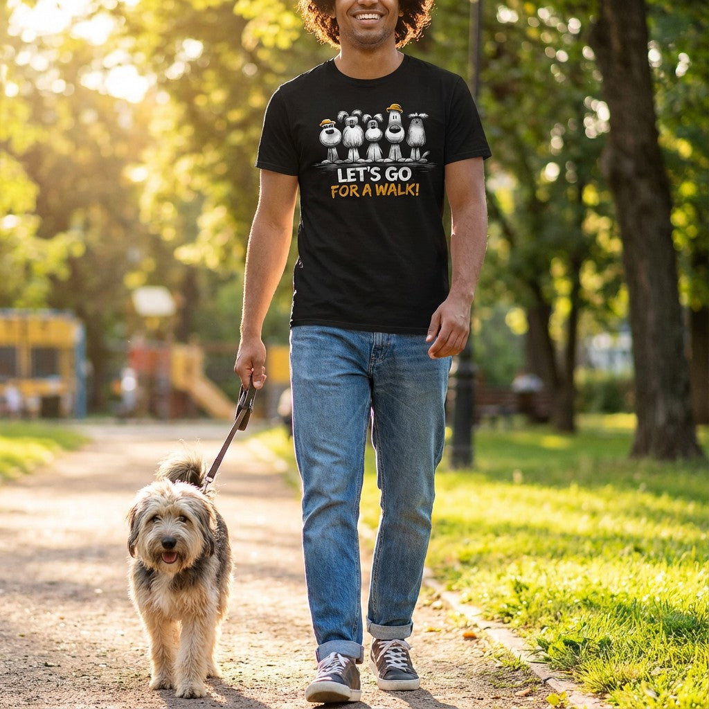 WildVero "Let's Go For A Walk" Funny Dogs T-Shirt