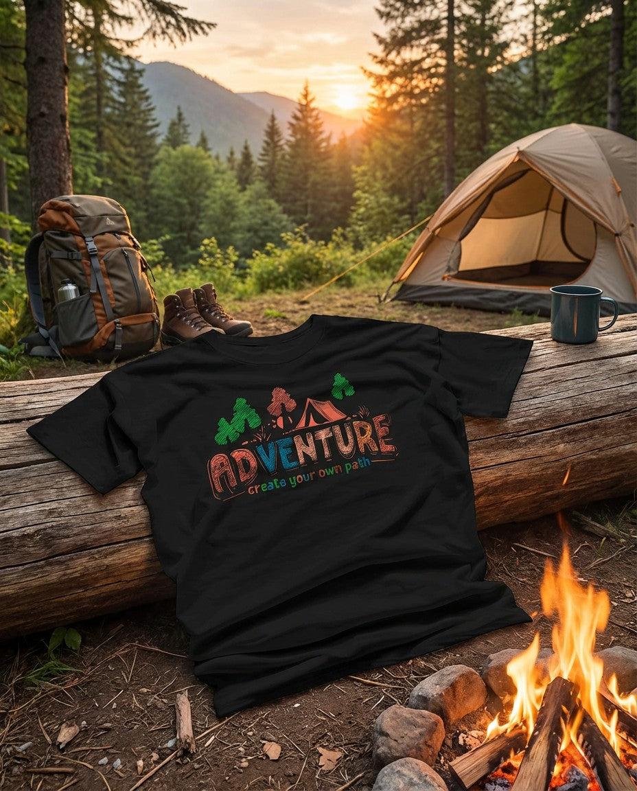"Adventure – Create Your Own Path" Outdoor Camping T-Shirt