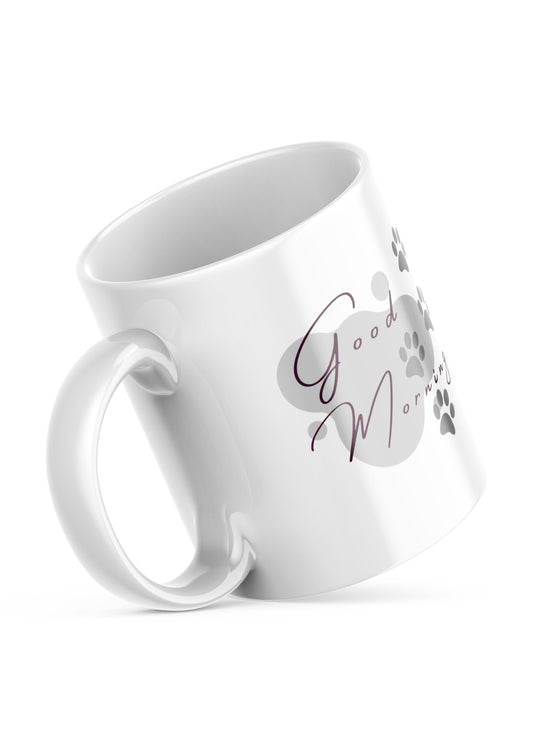 Good Morning Cat Mug – 11oz Sublimation Ceramic Mug, Cute Kitty Coffee Cup
