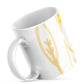 Abstract Botanical Mug – 11oz Sublimation Ceramic Mug, Minimal Leaf Coffee Cup