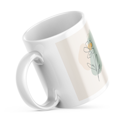 Floral Mom Mug – 11oz Sublimation Ceramic Mug, Cute Mother’s Day Coffee Cup
