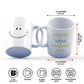White 11oz ceramic mug showing both sides - hand-drawn smiley daisy flower and Your Smile Brightens The Day quote in blue script