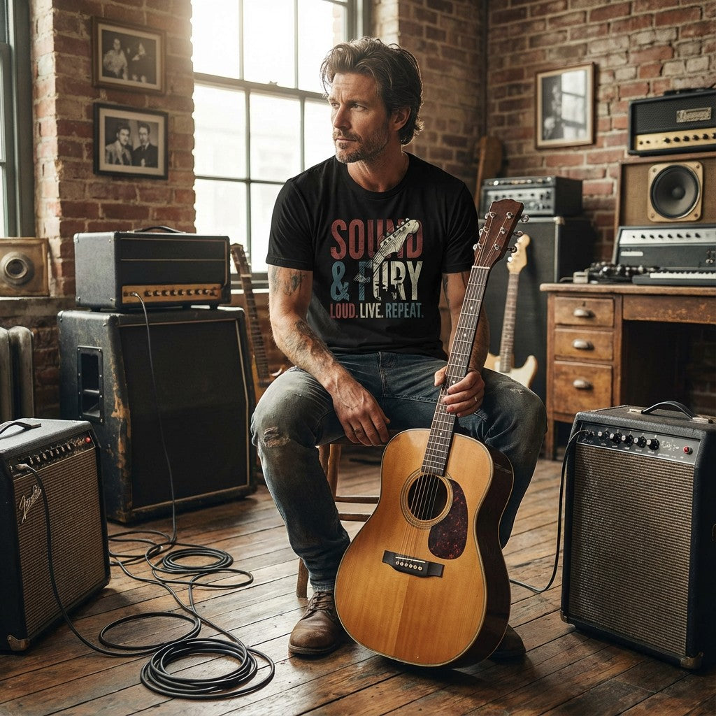 WildVero™ "Sound & Fury" T-Shirt | Vintage Rock Guitar & Live Music Tee