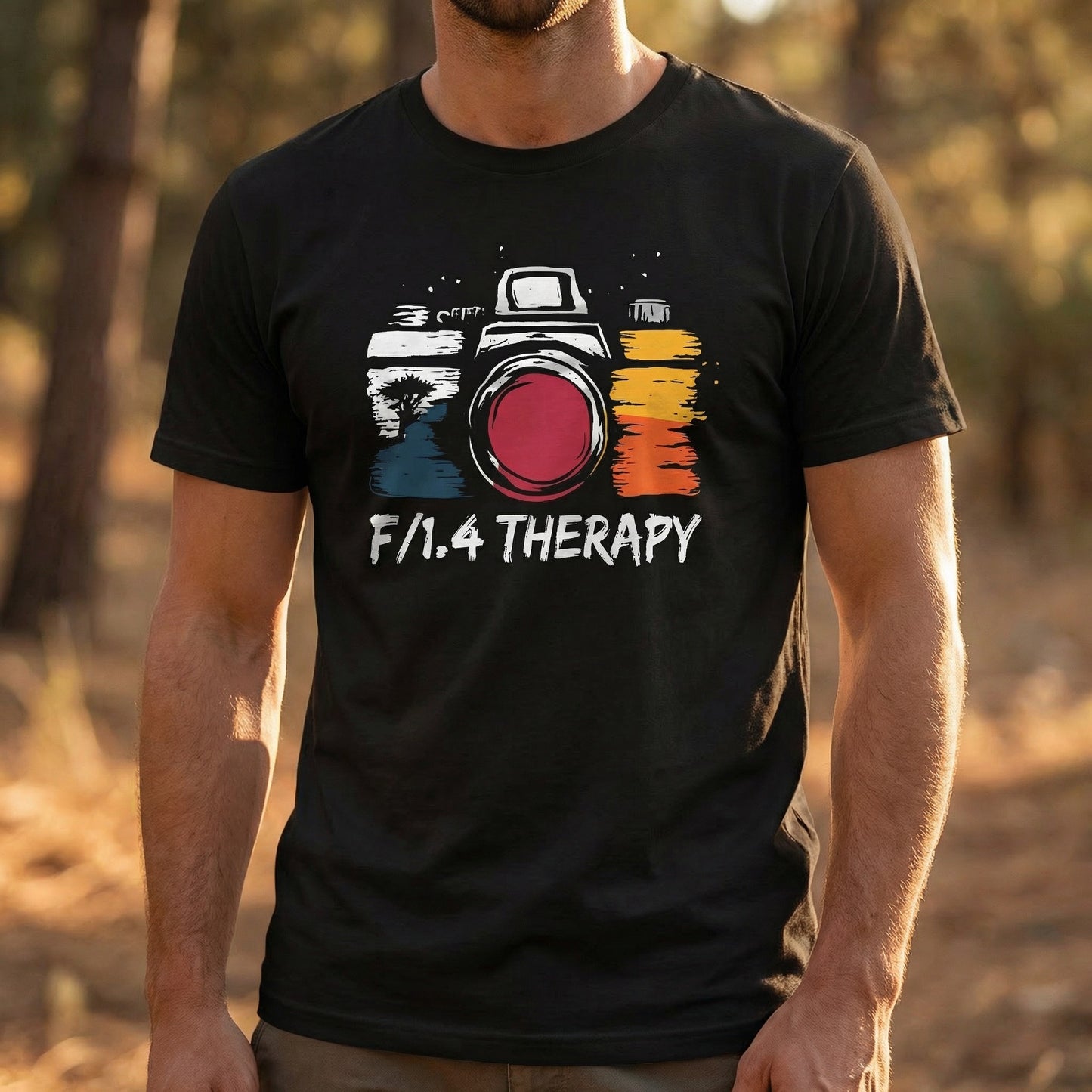 F/1.4 Therapy Photographer T-Shirt – Funny Camera Graphic Tee