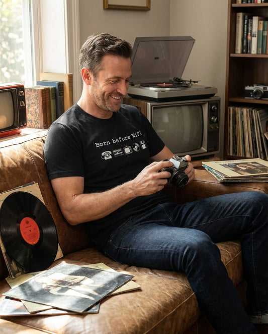 WildVero "Born Before WiFi" T-Shirt – Retro 80s 90s Nostalgia Graphic Tee