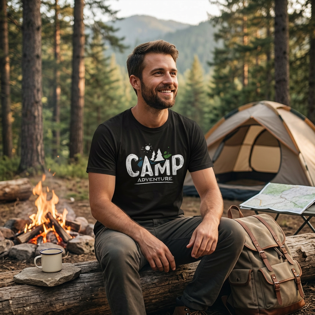 Camp Adventure T-Shirt – Mountain Outdoor Graphic Tee