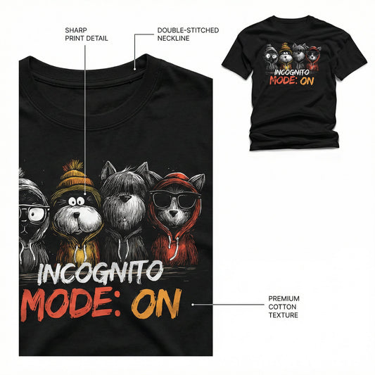 Incognito Mode: On Funny Animal T-Shirt – Introvert Graphic Tee
