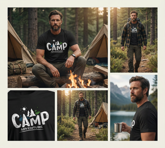 Camp Adventure T-Shirt – Mountain Outdoor Graphic Tee