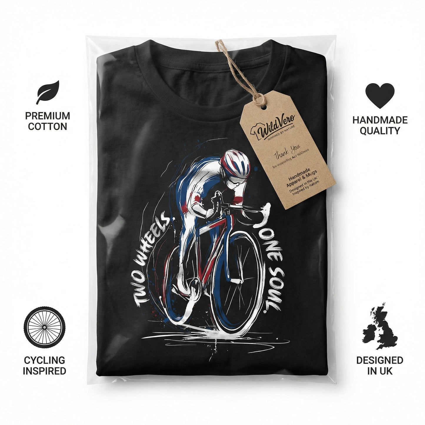Two Wheels One Soul Road Bike T-Shirt – Cycling Graphic Tee