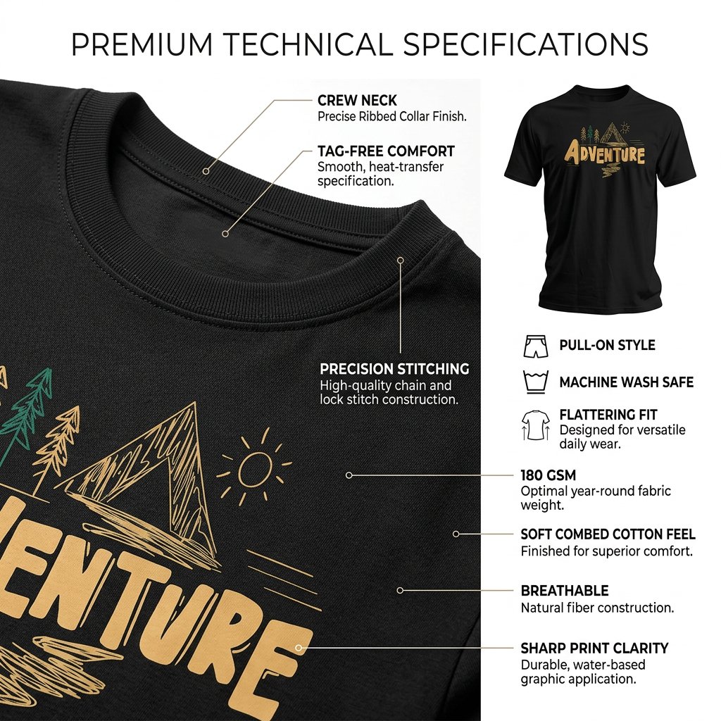 Adventure Mountain T-Shirt – Minimal Outdoor Graphic Tee