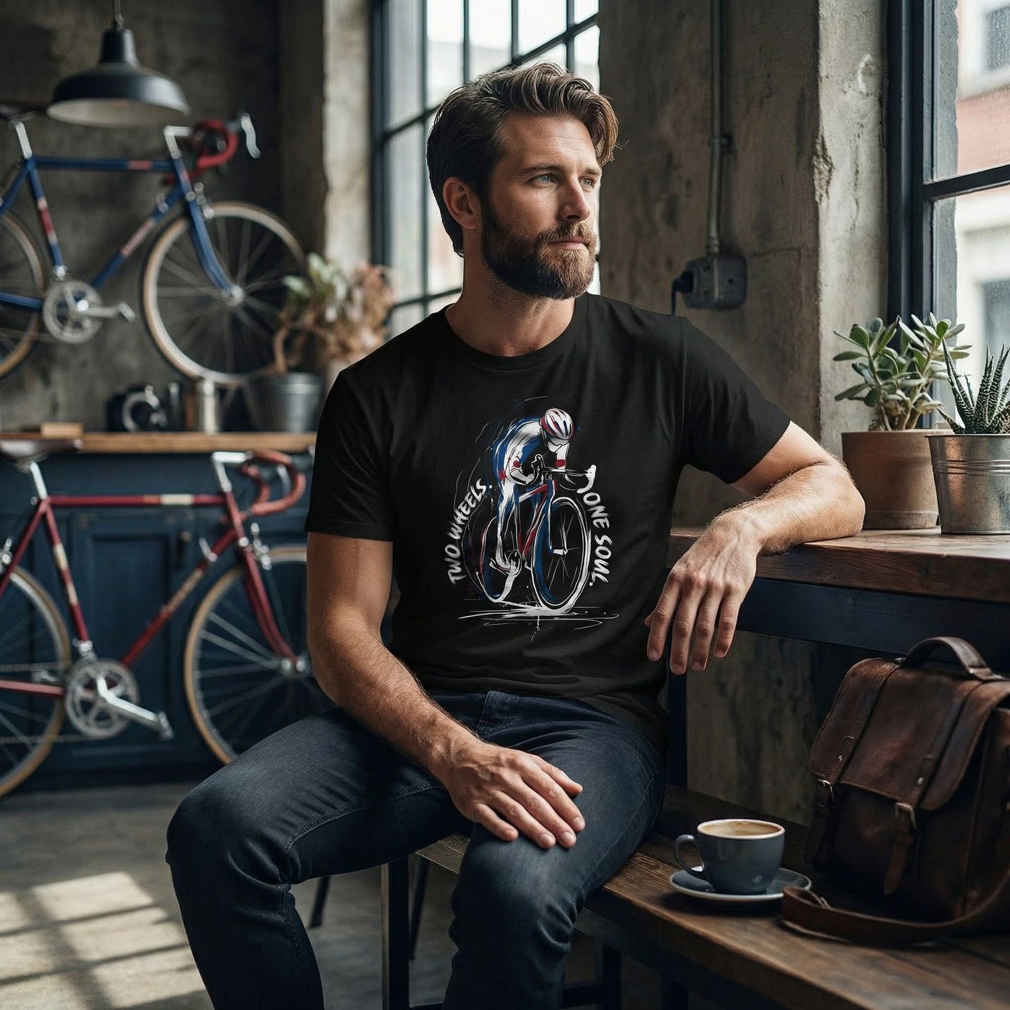 Two Wheels One Soul Road Bike T-Shirt – Cycling Graphic Tee