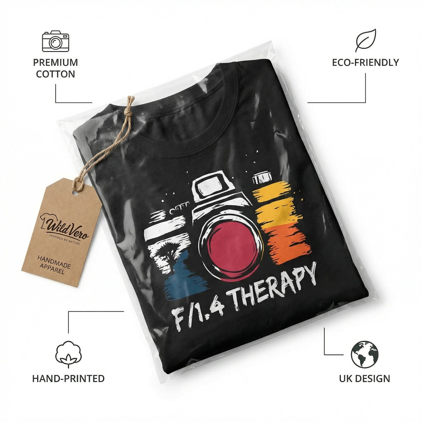 F/1.4 Therapy Photographer T-Shirt – Funny Camera Graphic Tee