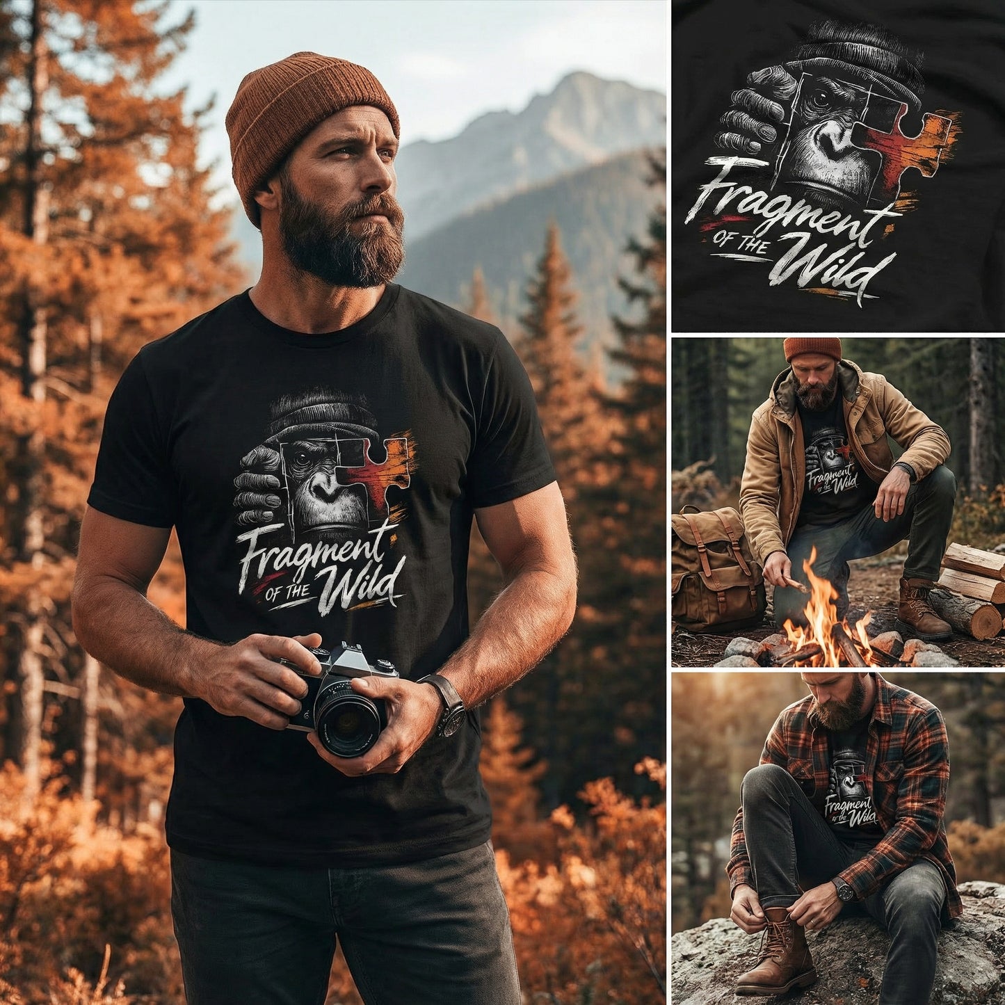 Fragment of the Wild Gorilla T-Shirt – Puzzle Piece Wildlife Graphic Tee