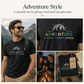 Adventure Escape Explore Enjoy Black T-Shirt – Men’s Outdoor Mountain Graphic Tee
