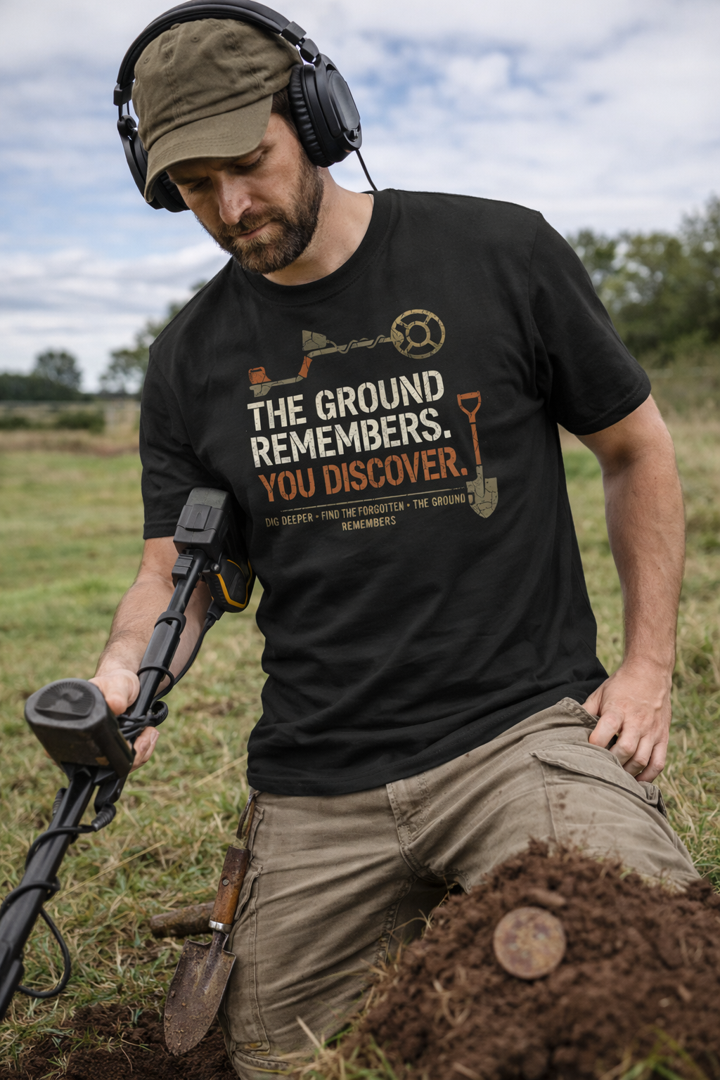 "The Ground Remembers" Metal Detecting T-Shirt – Treasure Hunter & Relic Seeker Graphic Tee