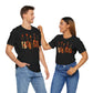 Black Acoustic Heritage t-shirt with five vintage acoustic guitars in warm earth tones
