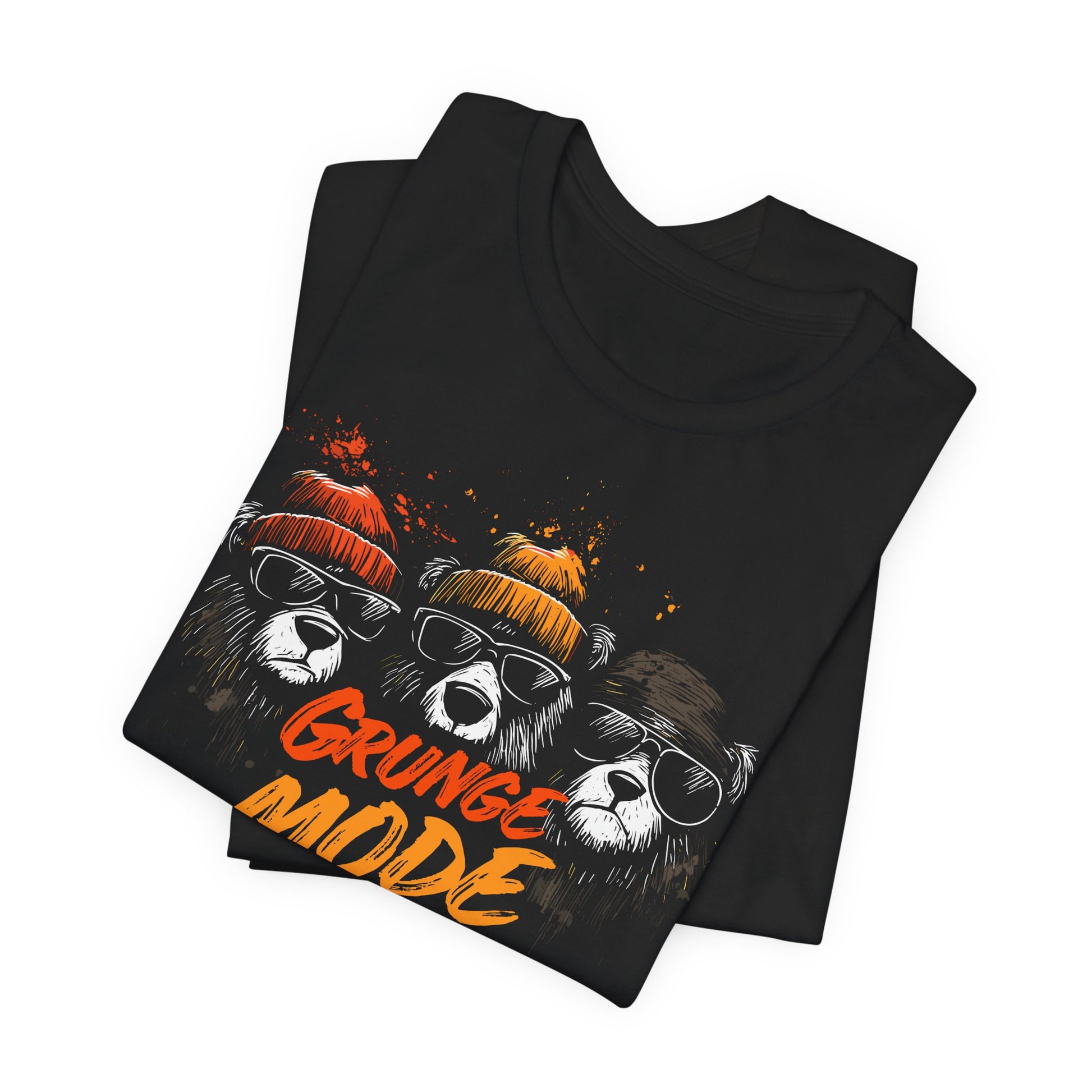 Black Grunge Mode t-shirt with three bears in beanies and sunglasses