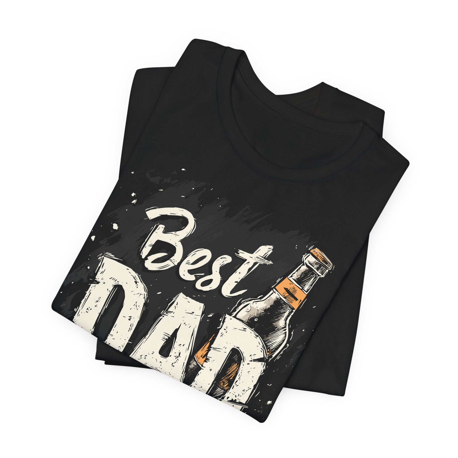 Black Best Dad t-shirt with grunge typography and beer bottle Father's Day gift design