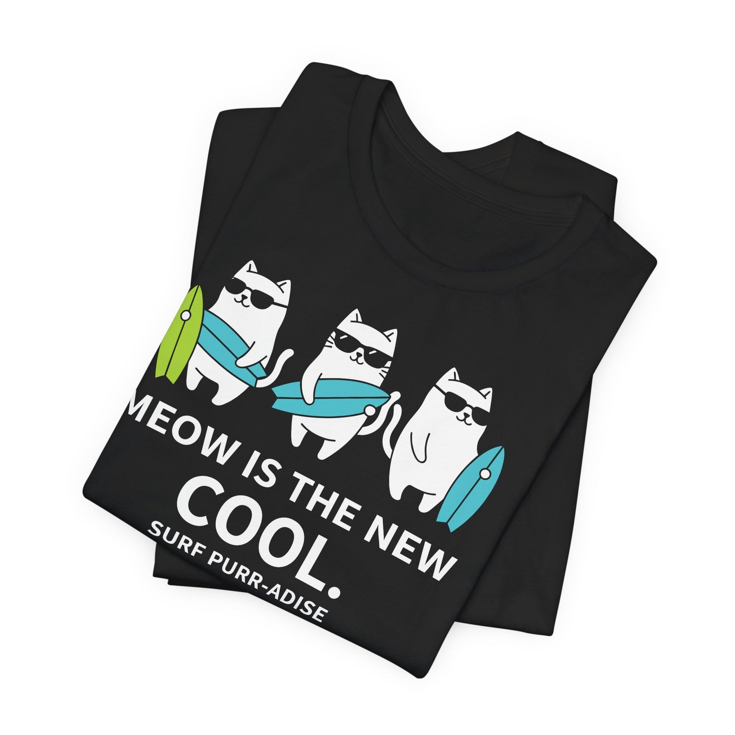 WildVero "Meow Is The New Cool" T-Shirt – Funny Surfing Cats & Summer Beach Graphic Tee