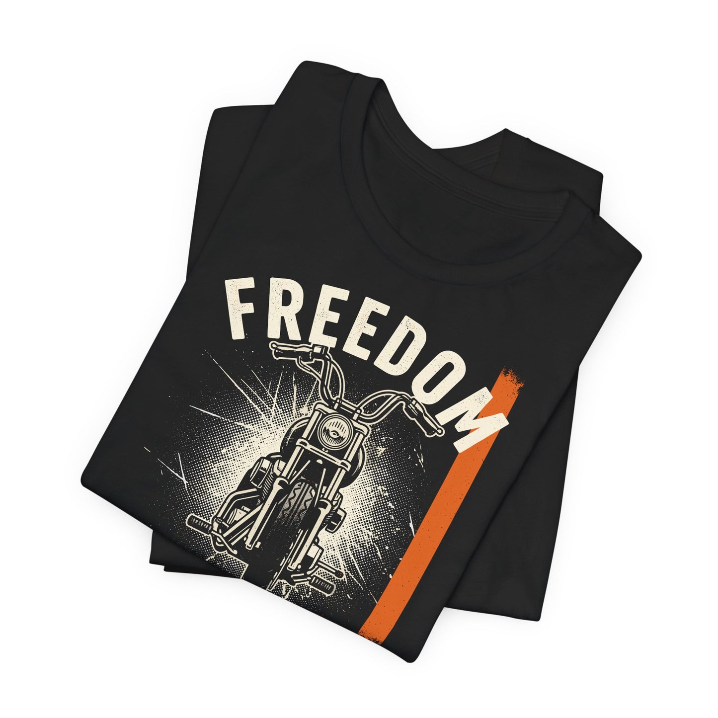 Freedom On Two Wheels Motorcycle T-Shirt - Men's Black Biker Tee | WildVero