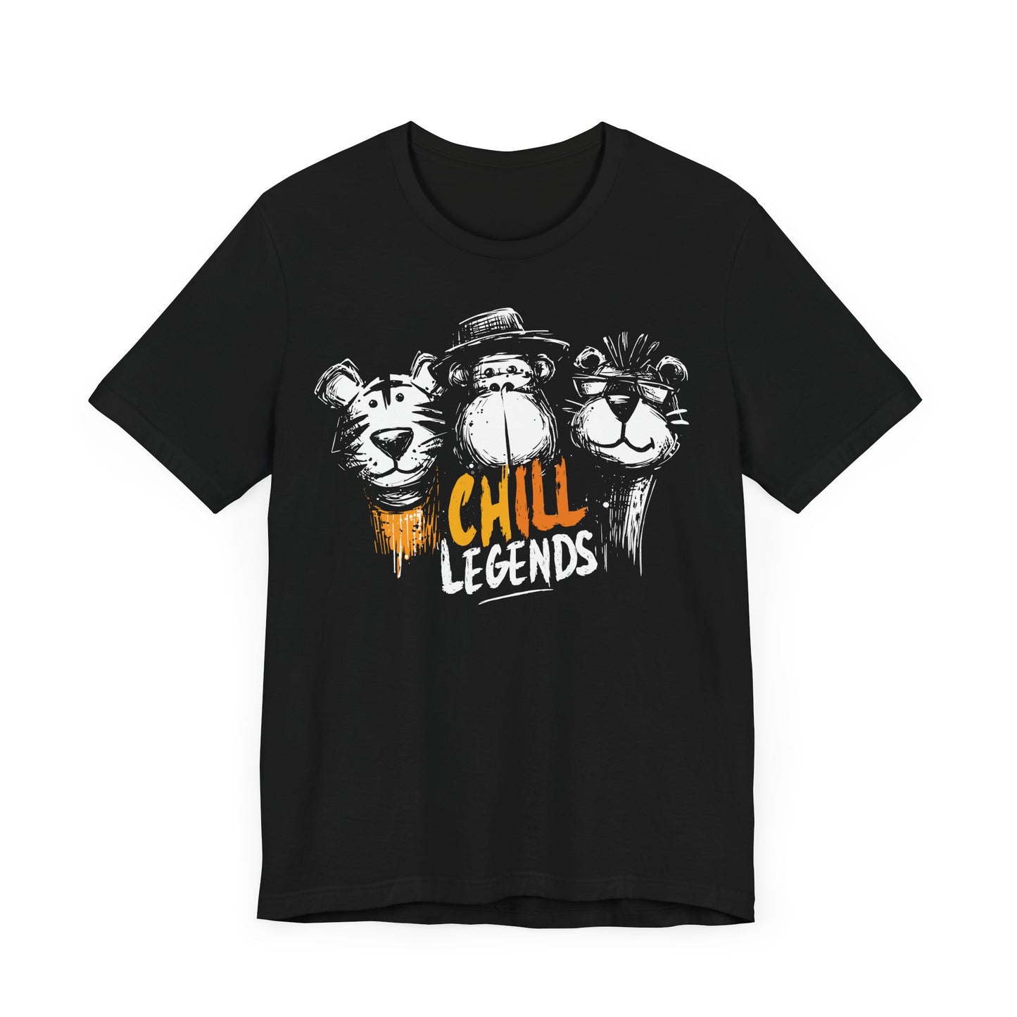 Black Chill Legends t-shirt with urban animal squad tiger monkey lion graffiti design