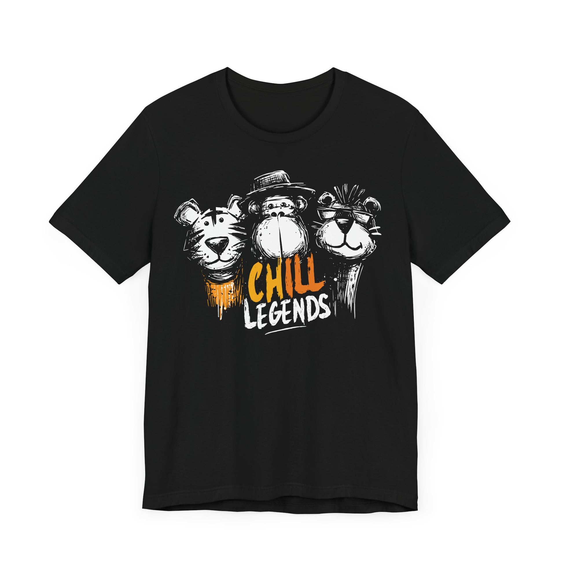 Black Chill Legends t-shirt with urban animal squad tiger monkey lion graffiti design
