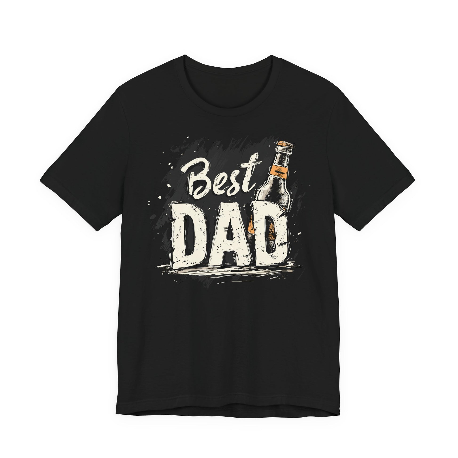 Black Best Dad t-shirt with grunge typography and beer bottle Father's Day gift design