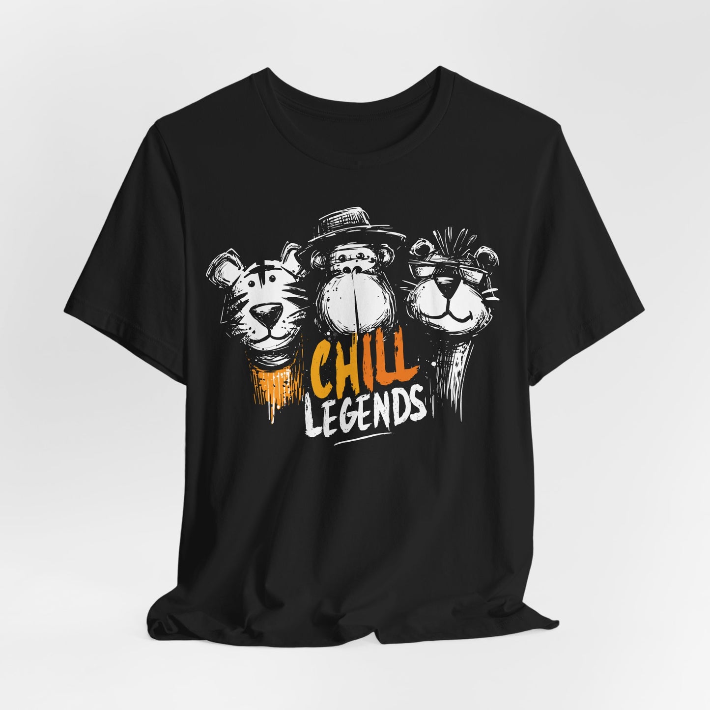 Black Chill Legends t-shirt with urban animal squad tiger monkey lion graffiti design