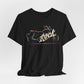 Black Rock Motorcycle t-shirt with vintage distressed classic bike and script typography